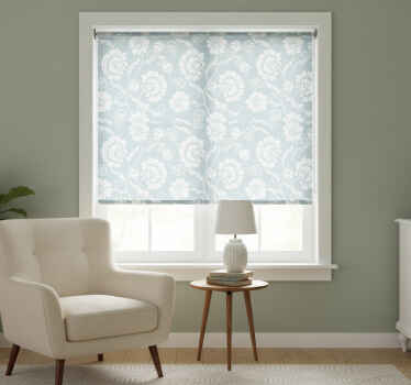 グレー ブラインド エレガントフローラルパターン - TENSTICKERS