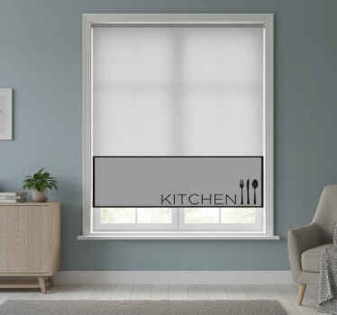 グレー ブラインド グレー キッチン テキスト - TENSTICKERS