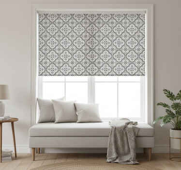 グレー ブラインド クラシックグレー花柄 - TENSTICKERS