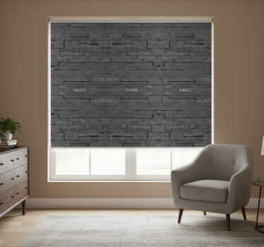 Grey blind with black brick design - TenStickers