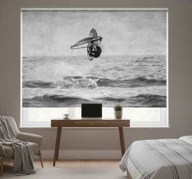Grey blind black and white windsurf - TenStickers