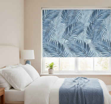 Blue blind with tropical leaf design - TenStickers