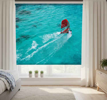 Blue blind windsurfer on the water - TenStickers