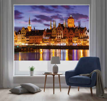 Blue blind gdańsk by night - TenStickers