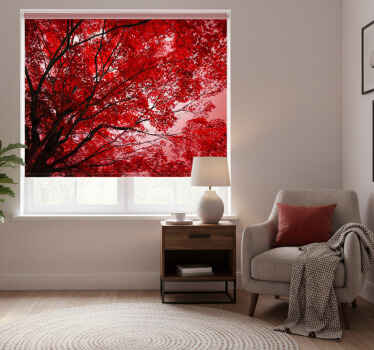 Rood rolgordijn rode takken - TenStickers