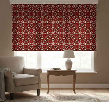 Red blind with vintage tile design - TenStickers