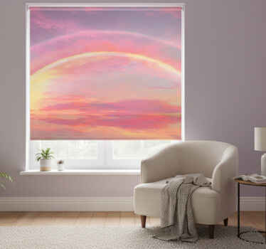 Pink blind in a pink sky with rainbow - TenStickers
