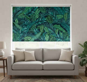 Living room blind jungle wallpaper - TenStickers