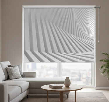 Living room blind in abstract geometric waves - TenStickers