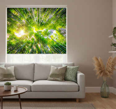 Living room blind bamboo canopy overhead - TenStickers