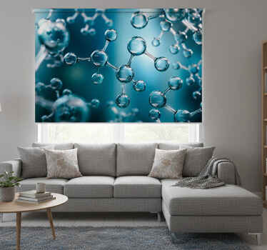 Living room blind with 3d molecule atom effect - TenStickers