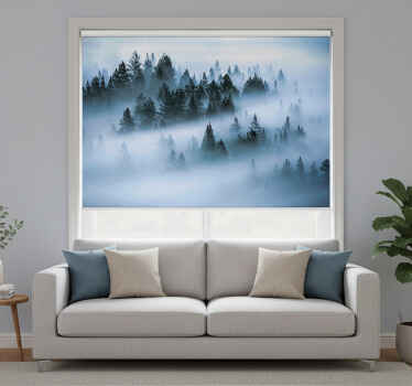 Living room blind in morning fog design - TenStickers