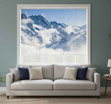 Living room blind mountain view with blue sky - TenStickers