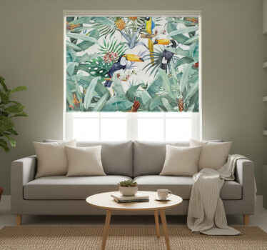 Living room blind painted jungle - TenStickers