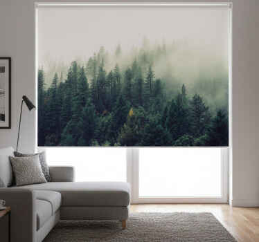 Living room blind foggy forest design - TenStickers