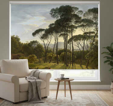 Living room blind italian forest landscape - TenStickers