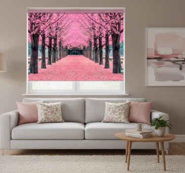 Living room blind pink trees nami island - TenStickers