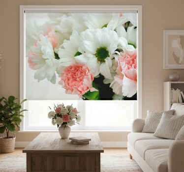 Living room blind beautiful white bouquet - TenStickers