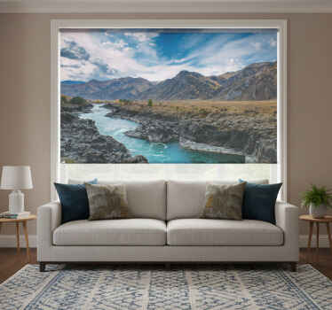 Living room blind river in the andes - TenStickers