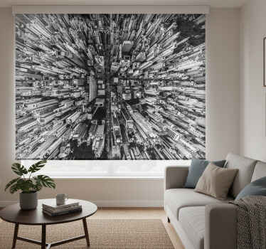 Living room blind city view curtain - TenStickers
