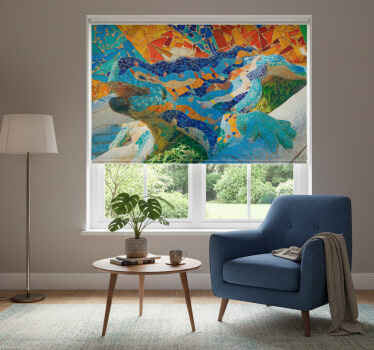 Living room blind barcelona park güell mural - TenStickers