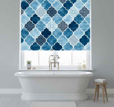 Toile fenêtre bleu aquarelle marocaine - TenStickers