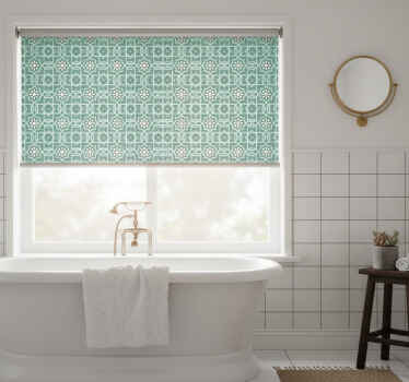 Toile fenêtre bleu motif marocain - TenStickers