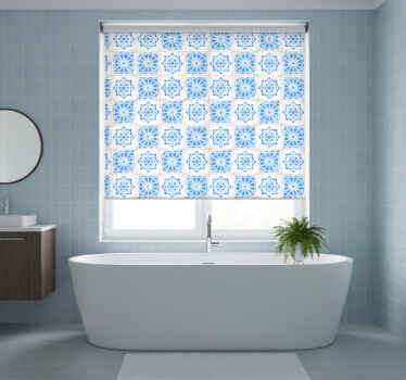 Toile fenêtre bleu motifs bleus complexes - TenStickers