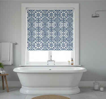 Toile fenêtre bleu carrelage marocain - TenStickers