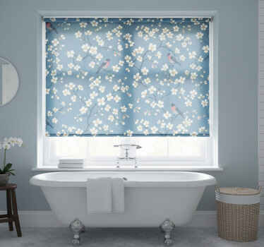 Toile fenêtre bleu oiseaux des vergers bleus - TenStickers