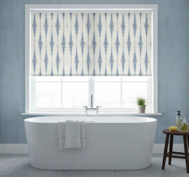 Toile fenêtre bleu ikat rabaul bleu et beige - TenStickers