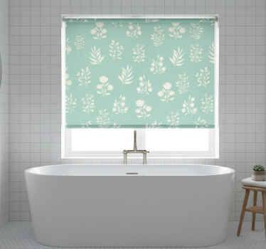 Toile fenêtre bleu motif petites fleurs - TenStickers