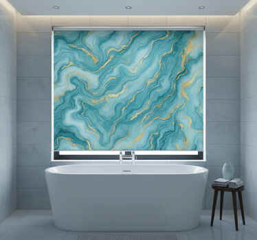 Toile fenêtre bleu marbre bleu clair - TenStickers