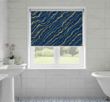 Toile fenêtre bleu marbre bleu et or - TenStickers