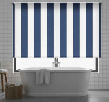 Toile fenêtre bleu rayures maritimes classiques - TenStickers