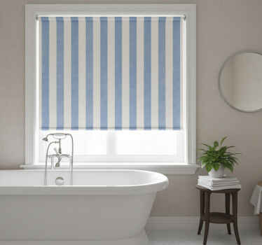 Toile fenêtre bleu rayures bleues et blanches - TenStickers