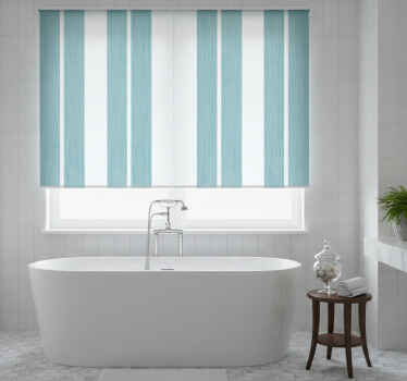 Toile fenêtre bleu rayures turquoise - TenStickers