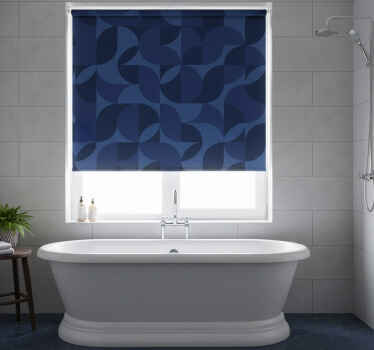 Toile fenêtre bleu géométrique rétro - TenStickers