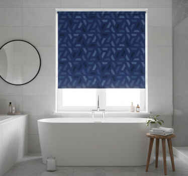 Toile fenêtre bleu motif triangles - TenStickers