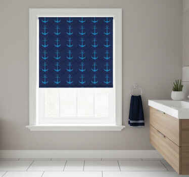 Toile fenêtre bleu ancres marines bleu marine - TenStickers