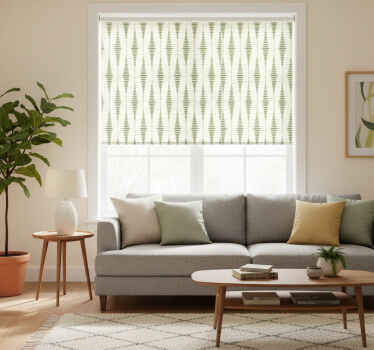 Modern blind in moss green rabaul ikat design - TenStickers