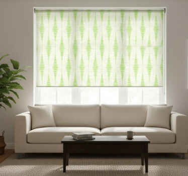 Modern blind in green rabaul ikat design - TenStickers