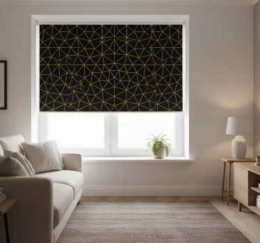 Store enrouleur moderne toile géométrique or nuit - TenStickers