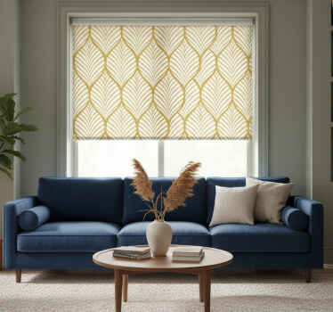 Modern blind with golden geometric leaf design - TenStickers