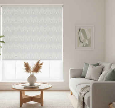 Modern blind with white and grey leaf pattern - TenStickers