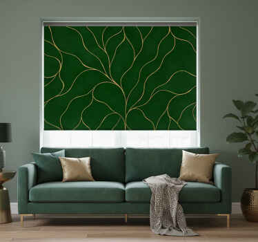 Estor enrollable moderno textura de mármol verde y oro - TenVinilo