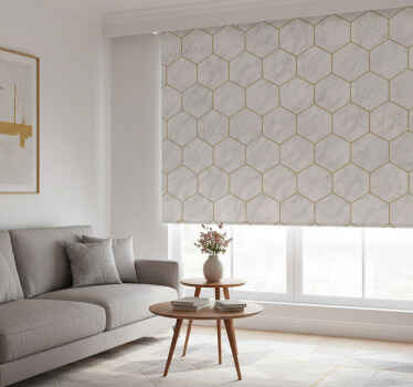 Estor enrollable moderno azulejo de mármol hexagonal - TenVinilo