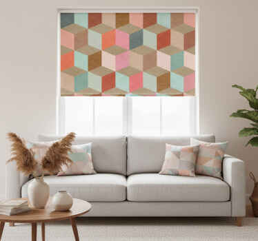 Modern blind pastel geometric kraft design - TenStickers