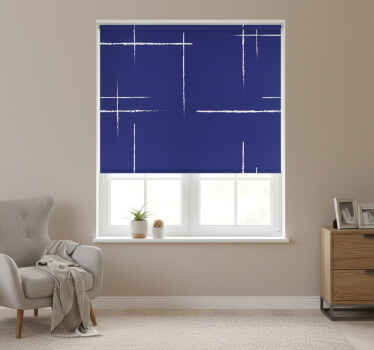 Niebieska roleta w nowoczesny wzór linii - TenStickers