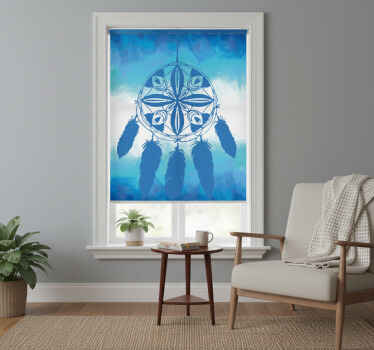 Niebieska roleta dywan w ornamenty marzeń - TenStickers